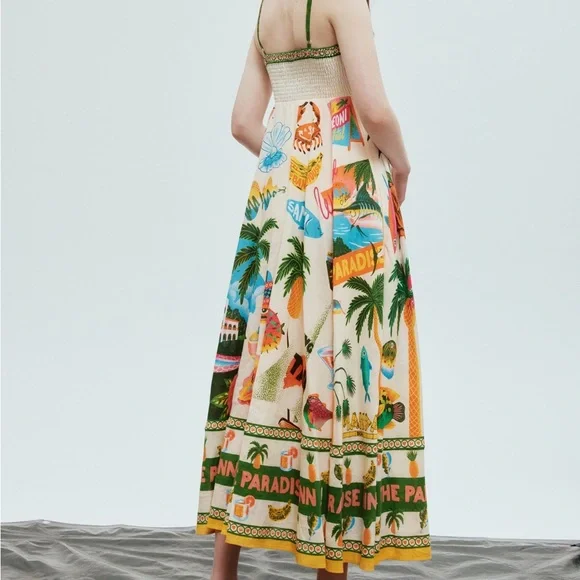 linen fish dress Linen Striped Dress Black Printed